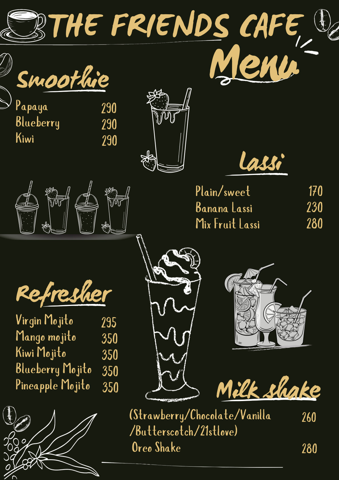 Friends Cafe menu page 2
