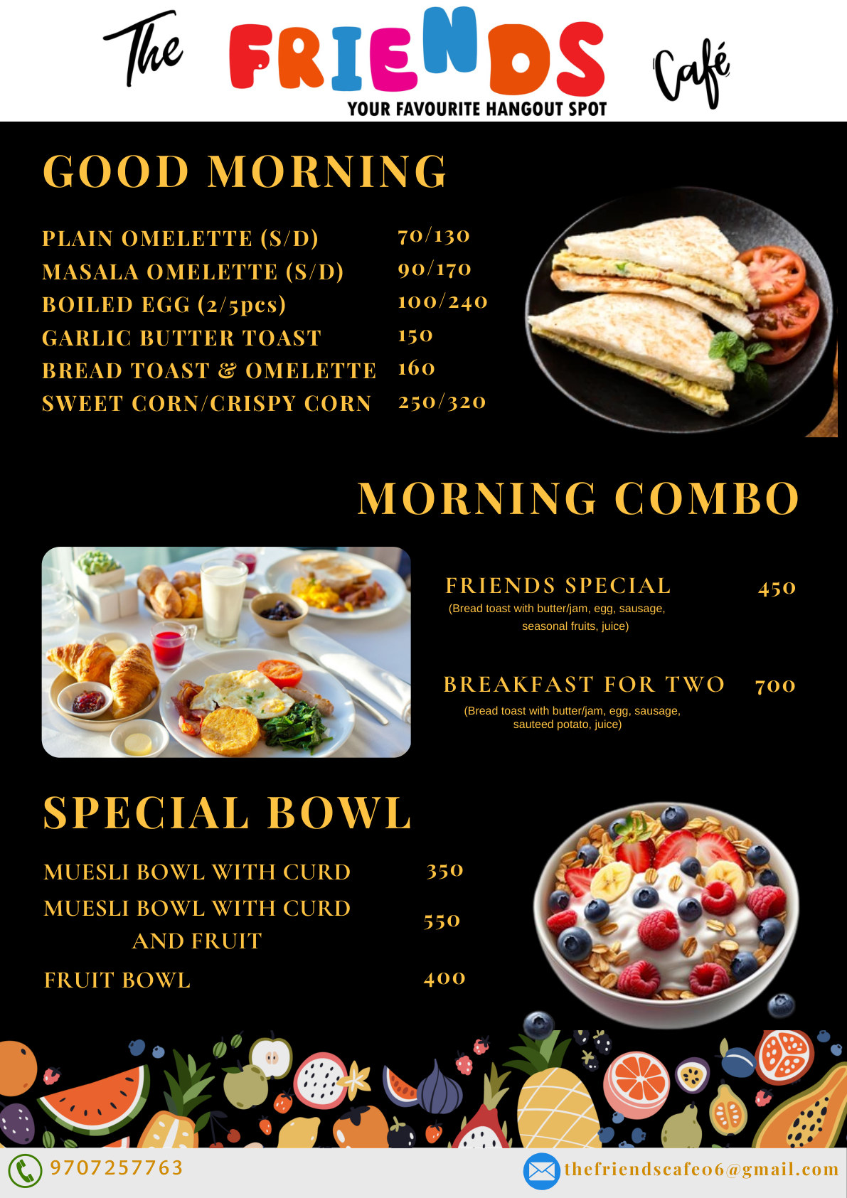 Friends Cafe menu page 3