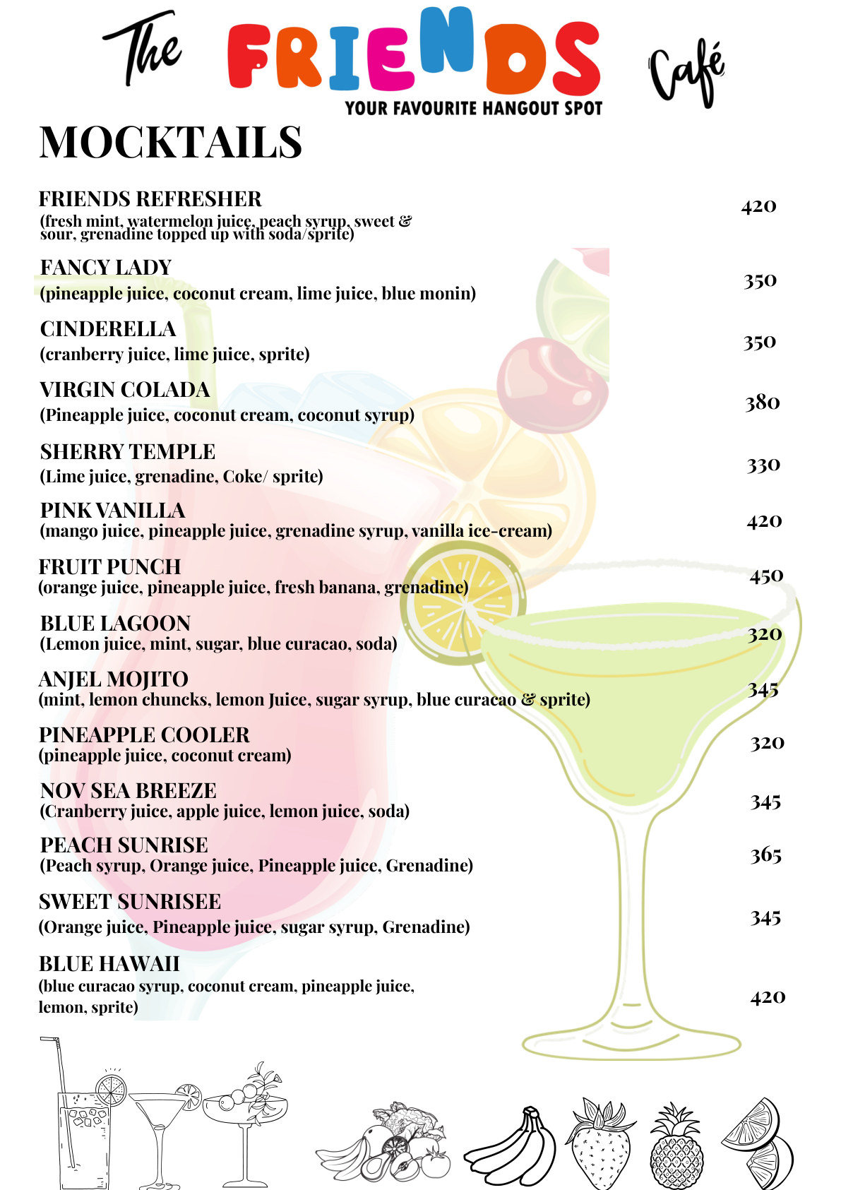 Friends Cafe menu page 12